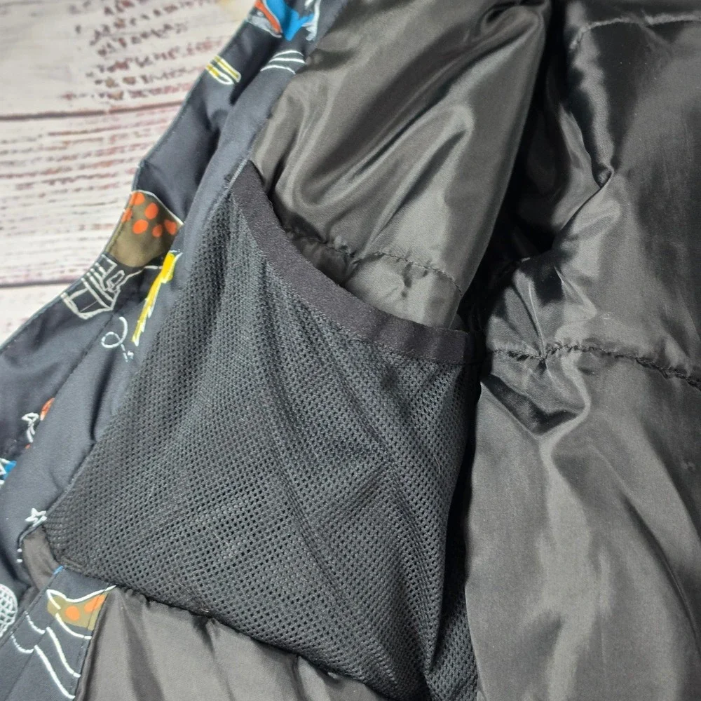 Quiksilver Snow Jacket Kids Size 6-7 Black Good DryFlight 10K Grow System Print
